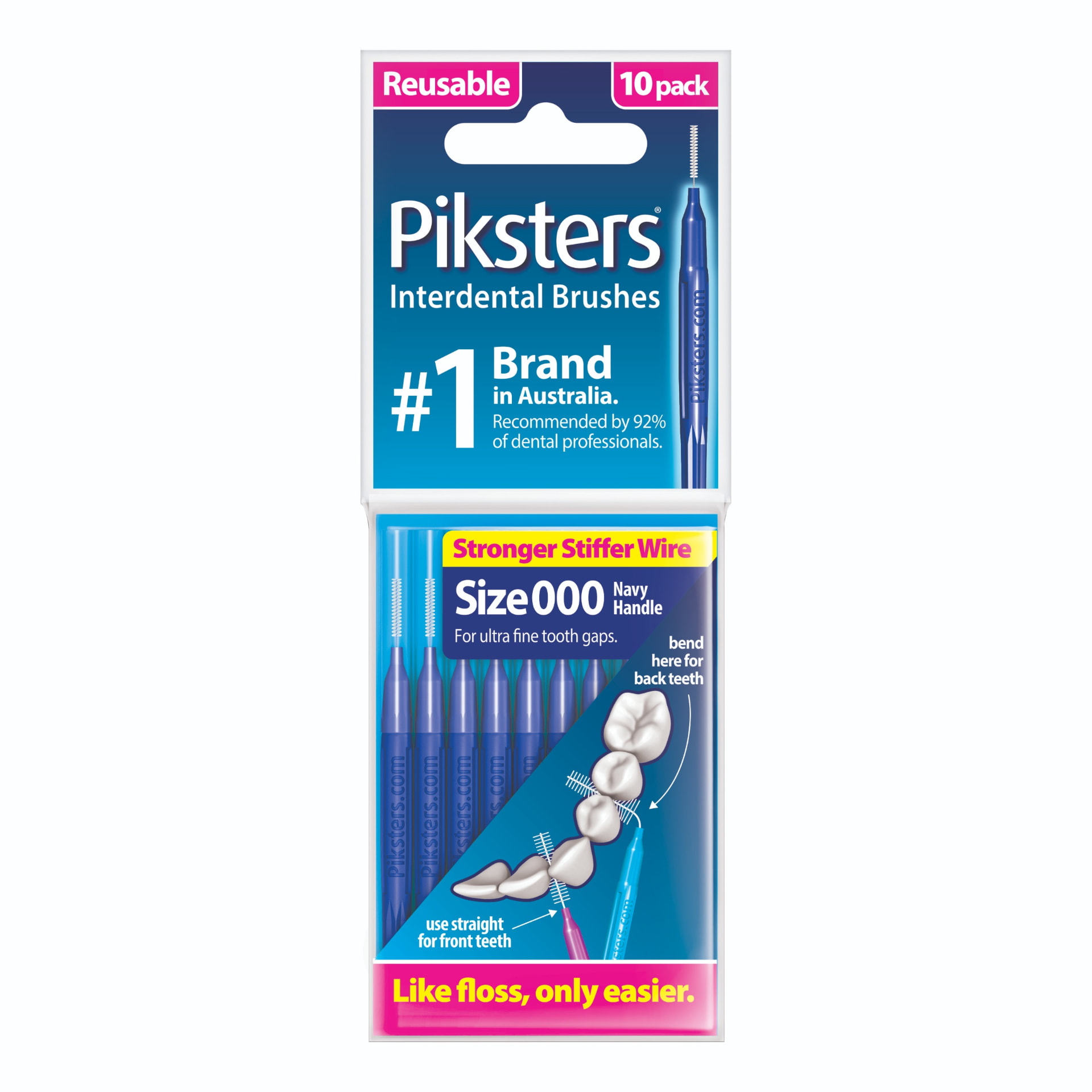 Міжзубні йоржики Piksters, розмір 000 (діаметр 0,55), темно-сині, 10 шт.